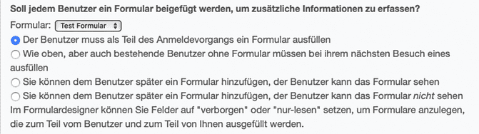 Ein Anmeldeformular einbinden