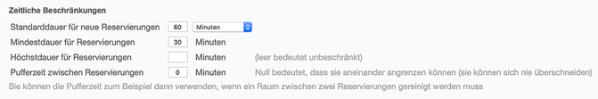 Standardzeitlänge in einem Ressourcenplan