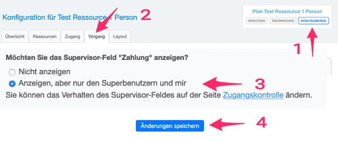 Supervisorfeld nur Administrator und Superuser zeigen