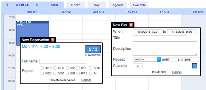 Gentagende booking 3