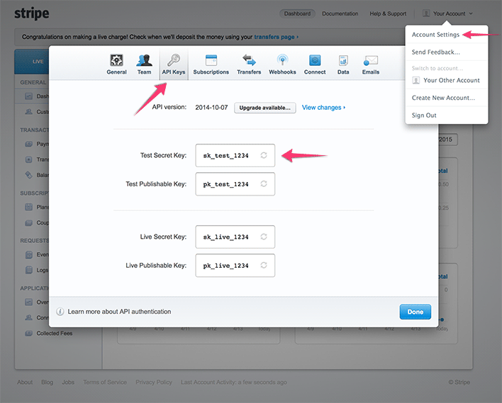 Stripe API Keys