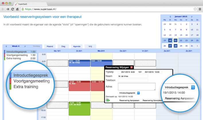 Voorbeeld service agenda