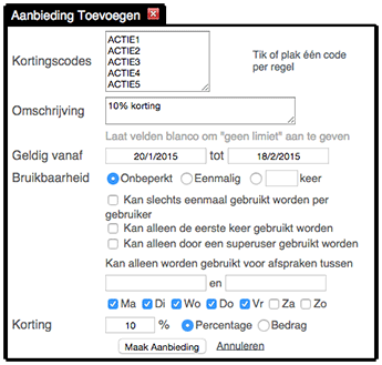 Meerdere aanbiedingen
