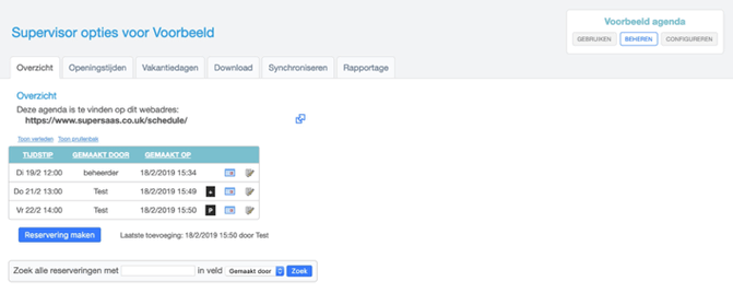 Overzicht van afspraken