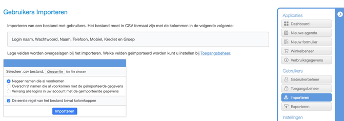 Gebruikers importeren