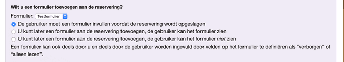 Een formulier toevoegen aan het reserveringsproces