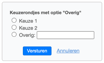 optie “Overig”