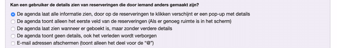 Zichtbaarheid van afspraak details