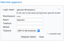 tijdzone selecteren