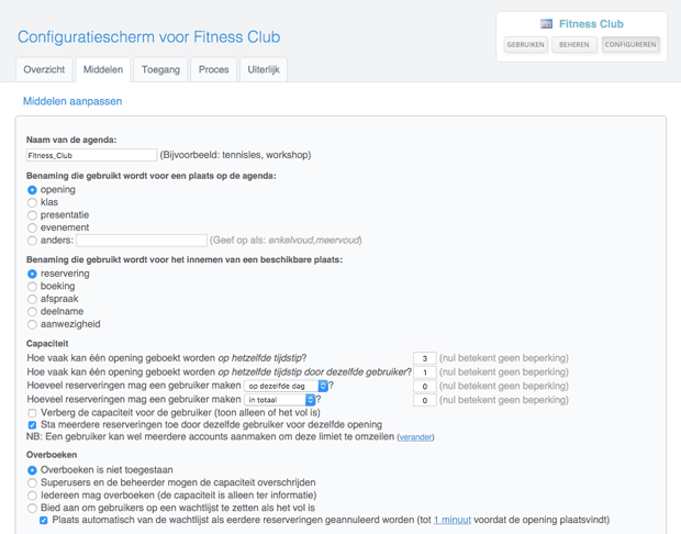 Het configuratiescherm
