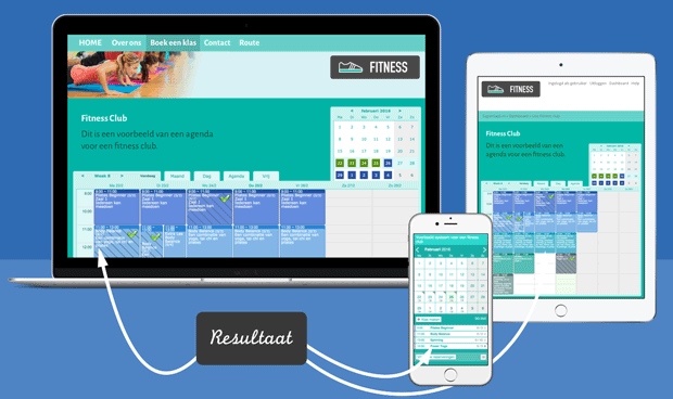Voorbeeld kalender desktop en mobiel