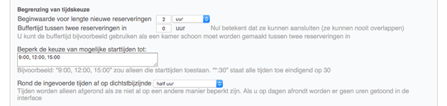 Begrenzing van tijdskeuze