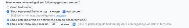 automatische herinneringsberichten