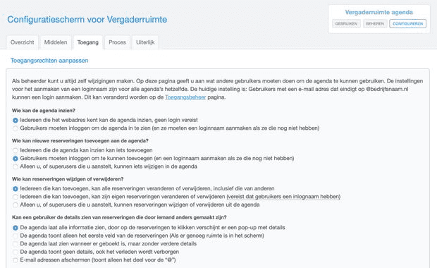 toegangsregels instellen