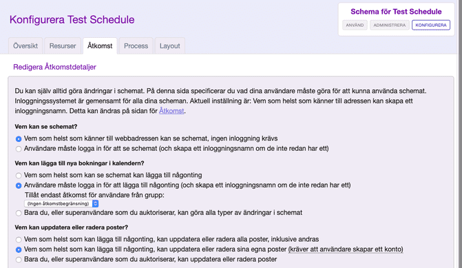 Åtkomstinställningar
