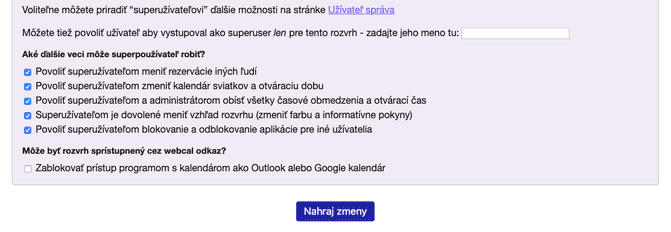 Nastavenie prístupu pre superužívateľov
