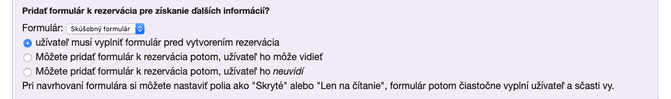 Pripojenie rezervačného formulára