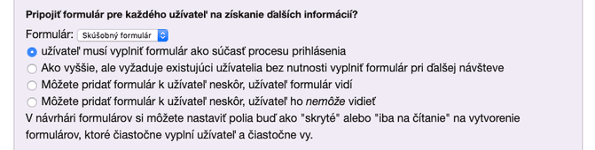 Pripojenie registračného formulára