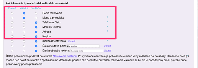 Štandardné polia